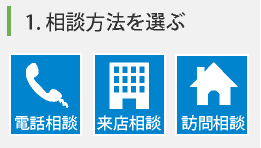 電話相談・来店相談・訪問相談